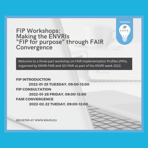 ENVRI FIP workshops: Making the ENVRIs “FIP for purpose” through FAIR Convergence